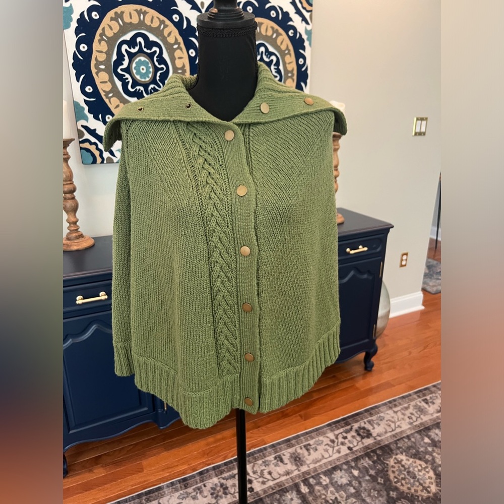 Talbots Sweater Cape / Poncho Button Down Size Sm… - image 5